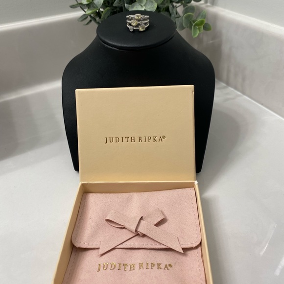 Judith Ripka Sterling Silver Three Row Band - Picture 3 of 12